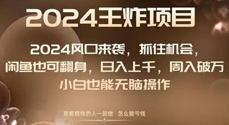 2024风口项目来袭，抓住机会，闲鱼也可翻身，日入上千，周入破万，小白也能无脑操作-轻创网