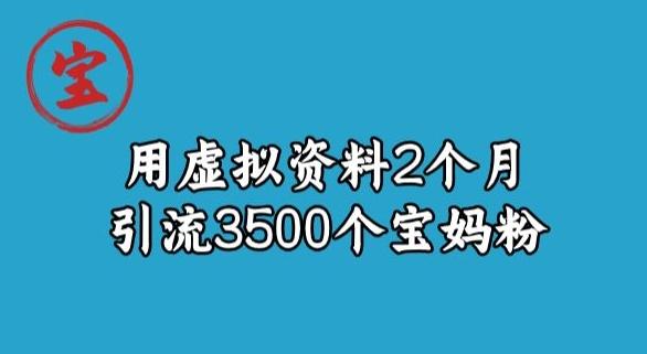 宝哥虚拟资料项目，2个月引流3500个宝妈粉-轻创网