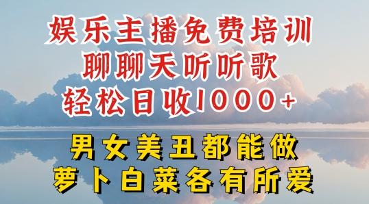 娱乐主播免费培训聊聊天听听歌轻松日收1K+，男女美丑都能做萝卜白菜各有所爱【揭秘】-轻创网