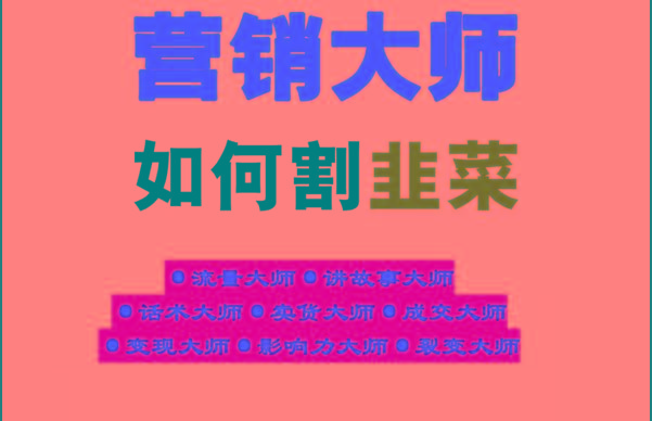 《营销大师如何割韭菜》禁止外传的大师绝学电子书-轻创网