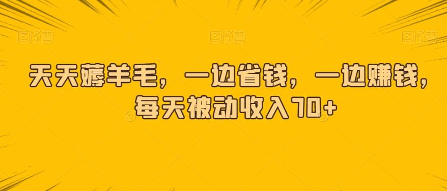 天天薅羊毛，一边省钱，一边赚钱，每天被动收入70+-轻创网
