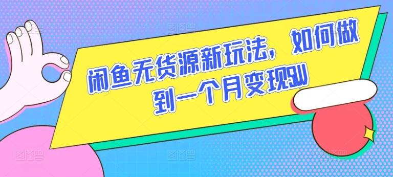 闲鱼无货源新玩法，如何做到一个月变现5W【揭秘】-轻创网