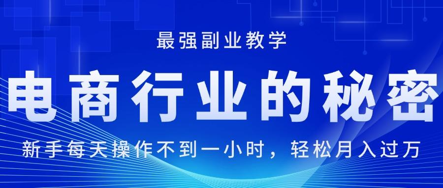 电商行业的秘密，新手每天操作不到一小时，月入过万轻轻松松，最强副业…-轻创网