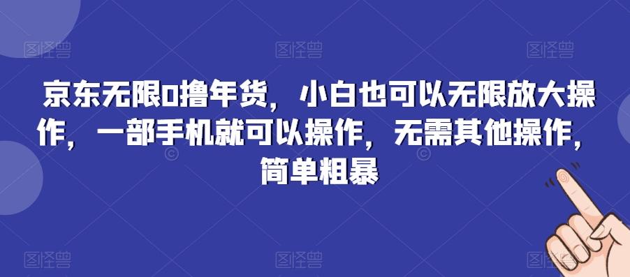 京东无限0撸年货，小白也可以无限放大操作，一部手机就可以操作，无需其他操作，简单粗暴-轻创网