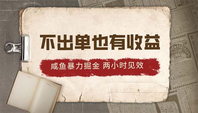 2024咸鱼暴力掘金，不出单也有收益，两小时见效，当天突破500+-轻创网