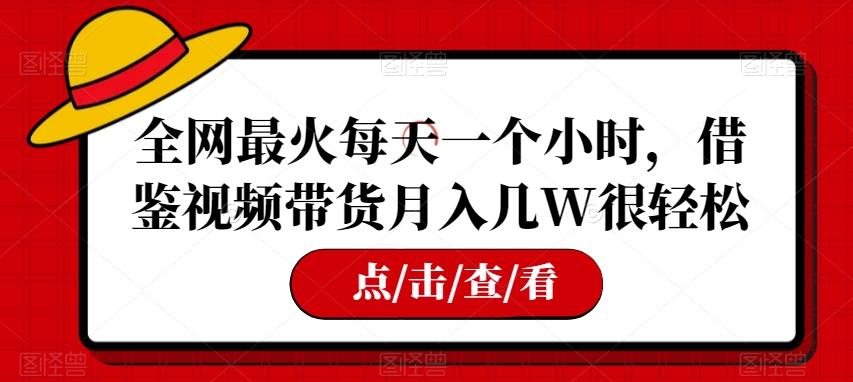 全网最火每天一个小时，借鉴视频带货月入几W很轻松【揭秘】-轻创网