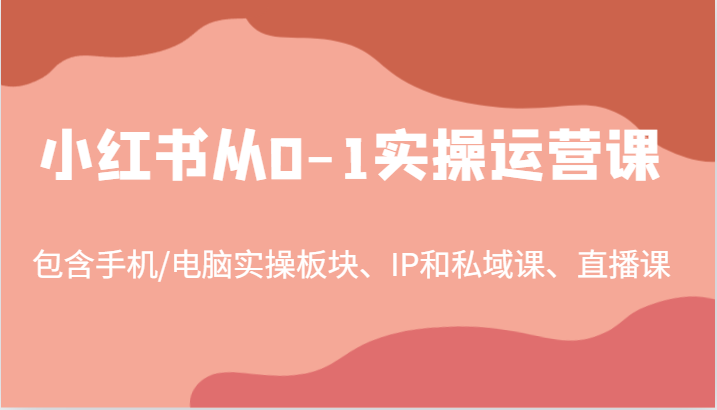 小红书从0-1实操运营课，包含手机/电脑实操板块、IP和私域课、直播课(97节)-轻创网