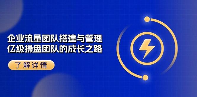 企业 流量团队-搭建与管理，亿级 操盘团队的成长之路(28节课-轻创网