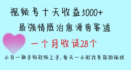 十天收益5000+，多平台捞金，视频号情感治愈漫剪，一个月收徒28个，小白一部手机轻松上手【揭秘】-轻创网
