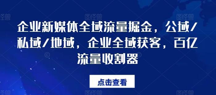 企业新媒体全域流量掘金，公域/私域/地域，企业全域获客，百亿流量收割器-轻创网