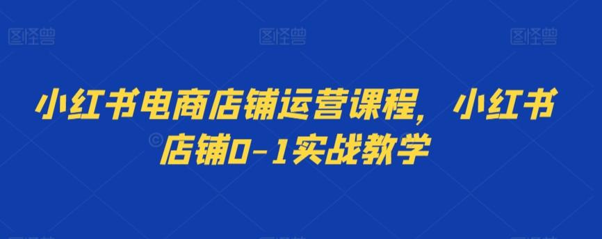 小红书电商店铺运营课程，小红书店铺0-1实战教学-轻创网