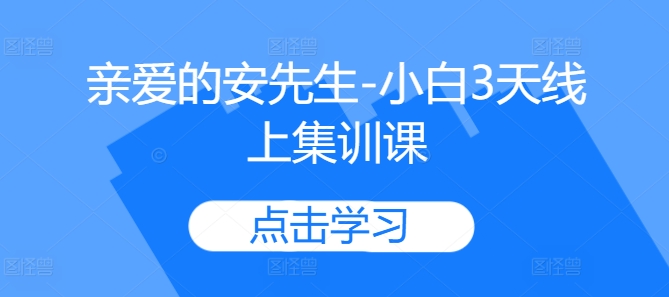 亲爱的安先生-小白3天线上集训课-轻创网