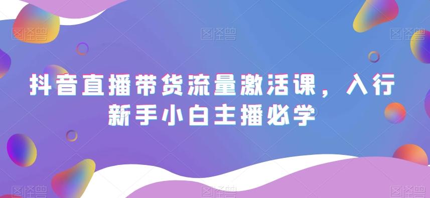 抖音直播带货流量激活课，入行新手小白主播必学-轻创网