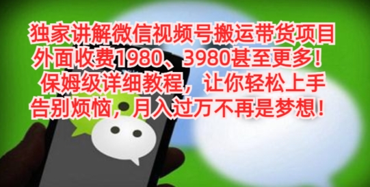 独家讲解微信视频号搬运带货项目，保姆级详细教程-轻创网