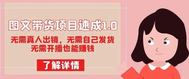 图文带货项目速成1.0：无需真人出镜，无需自己发货，无需开播也能赚钱！-轻创网