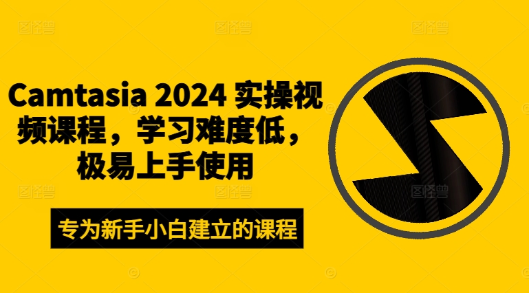 Camtasia 2024 实操视频课程，学习难度低，极易上手使用-轻创网