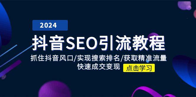 抖音 SEO引流教程：抓住抖音风口/实现搜索排名/获取精准流量/快速成交变现-轻创网