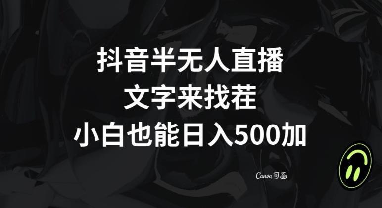 抖音半无人直播，文字来找茬小游戏，每天收益500+【揭秘】-轻创网