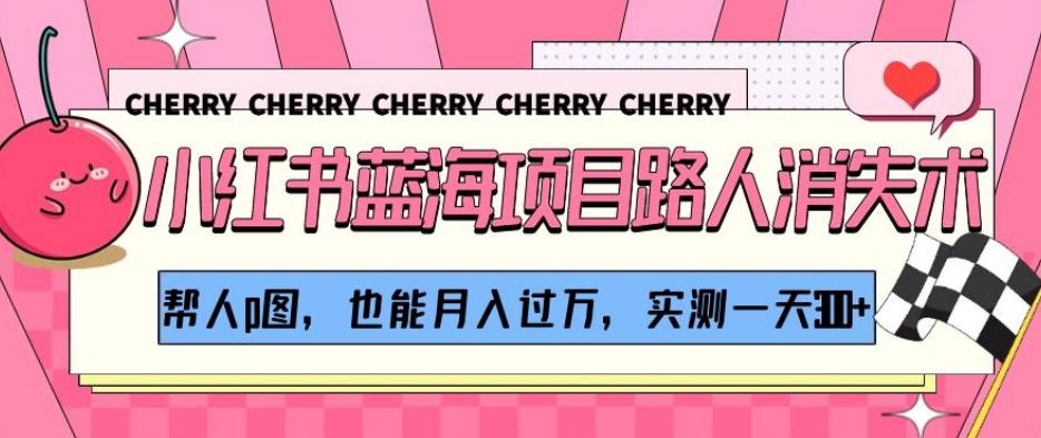 小红书蓝海项目路人消失术，帮人p图，也能月入过万，实测一天300+【揭秘】-轻创网