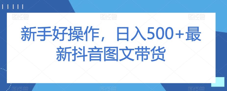 新手好操作，日入500+最新抖音图文带货【揭秘】-轻创网