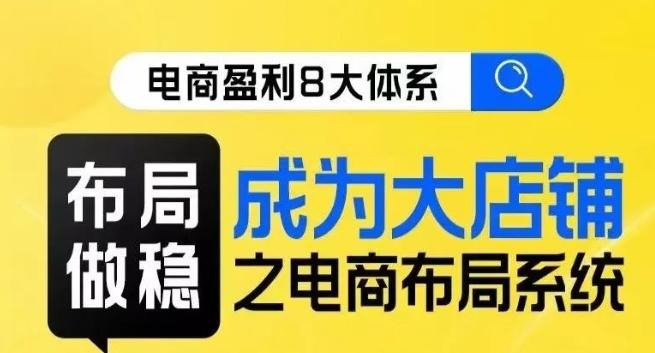 八大体系布局篇·布局做稳，成为大店的电商布局线上课-轻创网