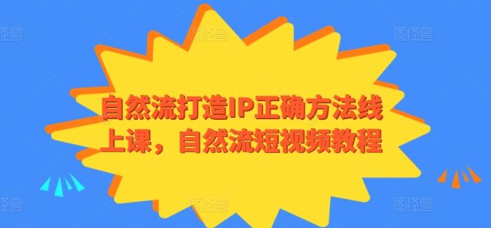 自然流打造IP正确方法线上课，自然流短视频教程-轻创网