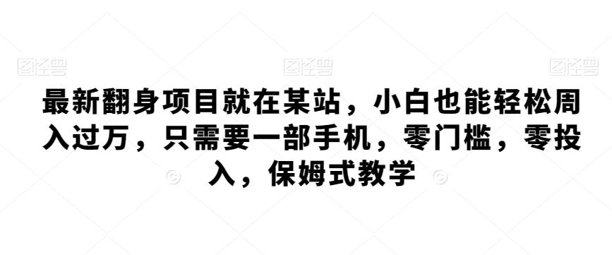 最新翻身项目就在某站，小白也能轻松周入过万，只需要一部手机，零门槛，零投入，保姆式教学-轻创网