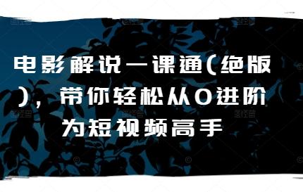 电影解说一课通(绝版)，带你轻松从0进阶为短视频高手-轻创网