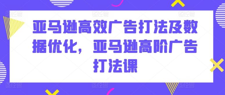 亚马逊高效广告打法及数据优化，亚马逊高阶广告打法课-轻创网