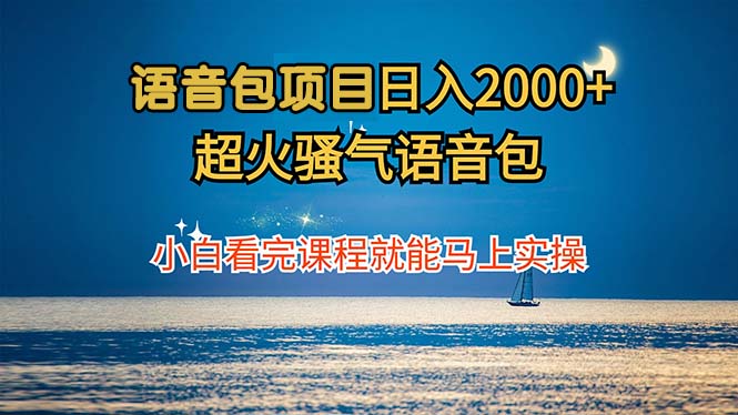 语音包项目 日入2000+ 超火骚气语音包小白看完课程就能马上实操-轻创网