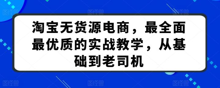 淘宝无货源电商，最全面最优质的实战教学，从基础到老司机-轻创网