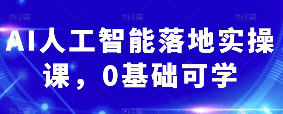 AI人工智能落地实操课，0基础可学-轻创网