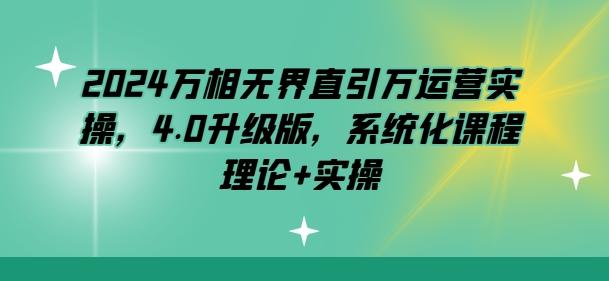 2024万相无界直引万运营实操，4.0升级版，系统化课程 理论+实操-轻创网