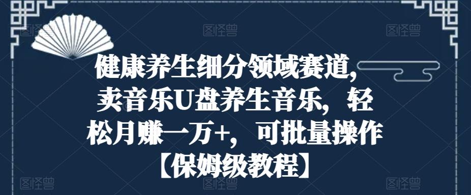 健康养生细分领域赛道，卖音乐U盘养生音乐，轻松月赚一万+，可批量操作【保姆级教程】-轻创网