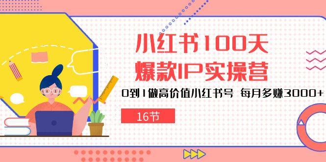 小红书100天-爆款IP实操营，0到1做高价值小红书号 每月多赚3000+(16节-轻创网