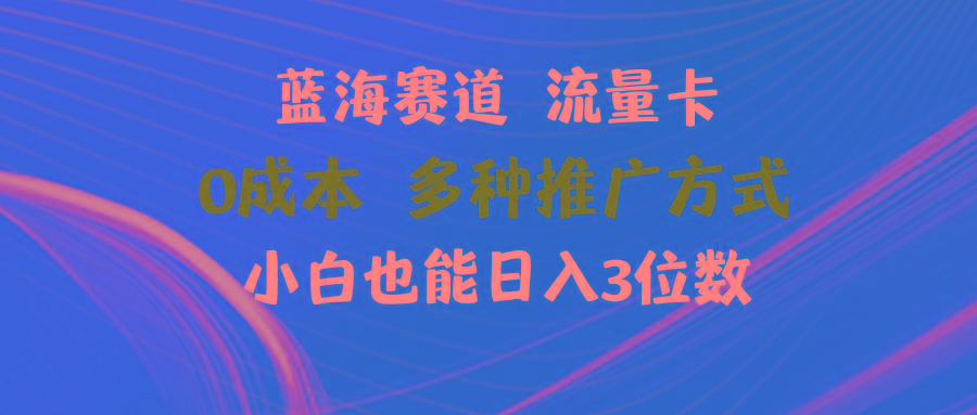 蓝海赛道 流量卡 0成本 小白也能日入三位数-轻创网