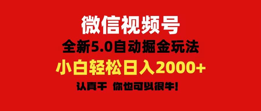 微信视频号变现，5.0全新自动掘金玩法，日入利润2000+有手就行-轻创网