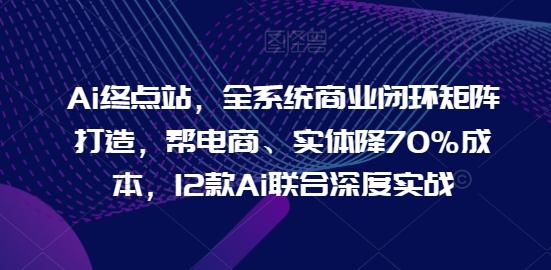 Ai终点站，全系统商业闭环矩阵打造，帮电商、实体降70%成本，12款Ai联合深度实战-轻创网