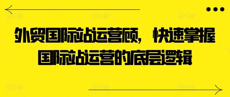 外贸国际站运营顾问，快速掌握国际站运营的底层逻辑-轻创网
