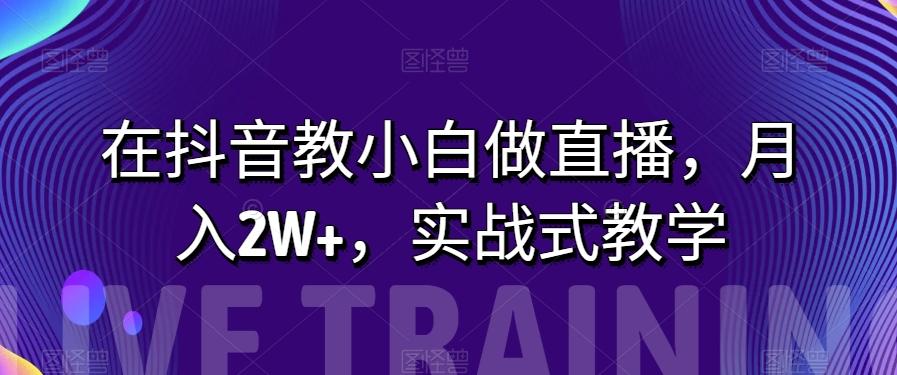在抖音教小白做直播，月入2W+，实战式教学【揭秘】-轻创网
