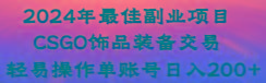 2024年最佳副业项目 CSGO饰品装备交易 轻易操作单账号日入200+-轻创网