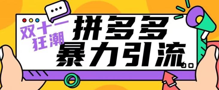 【首发】双十一拼多多暴力引流，日引300+微信-轻创网