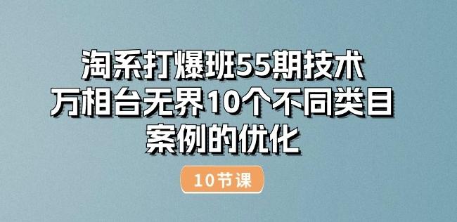 淘系打爆班55期技术：万相台无界10个不同类目案例的优化(10节)-轻创网