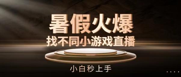 暑假火爆找不同小游戏直播间，小白秒上手【揭秘】-轻创网