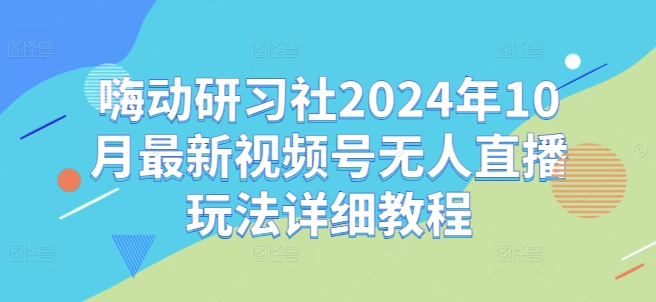 嗨动研习社2024年10月最新视频号无人直播玩法详细教程-轻创网