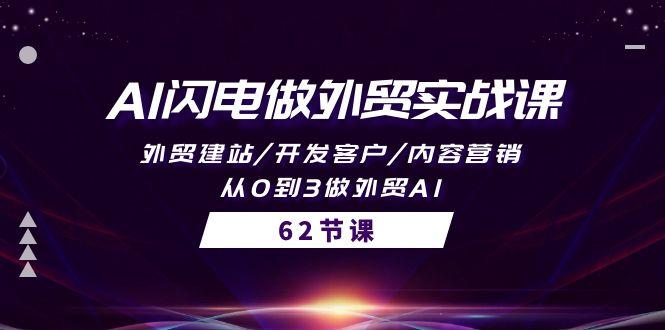 (10049期)AI闪电做外贸实战课，外贸建站/开发客户/内容营销/从0到3做外贸AI-62节-轻创网