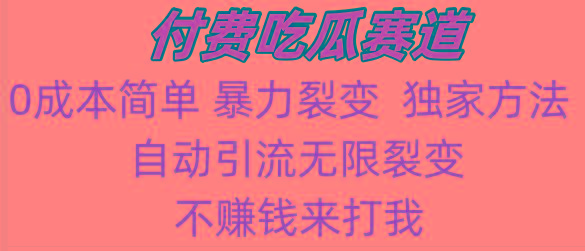 吃瓜付费赛道，暴力无限裂变，0成本，实测日入700+！！！-轻创网