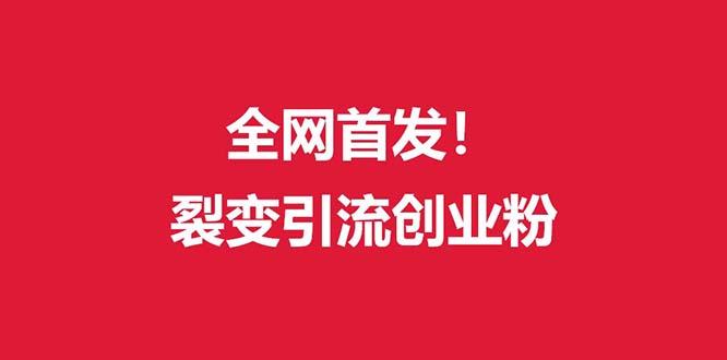 (全网首发)外面收费几千的裂变引流高质量创业粉-轻创网