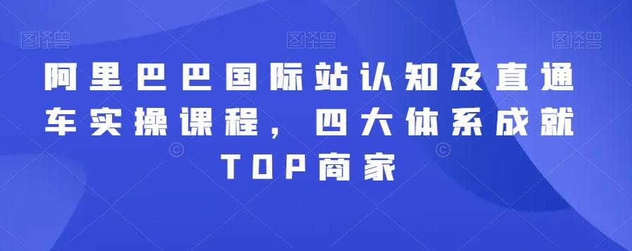 阿里巴巴国际站认知及直通车实操课程，四大体系成就TOP商家-轻创网