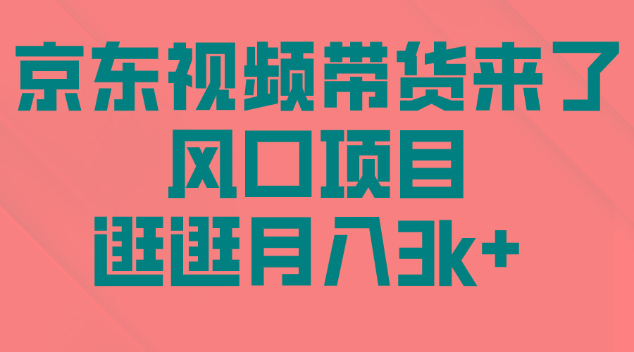 (10025期)京东短视频带货来了，风口项目，逛逛月入3k+-轻创网